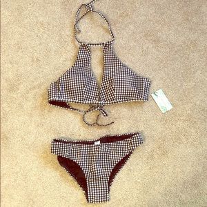 Black and White Gingham Bathing Suit